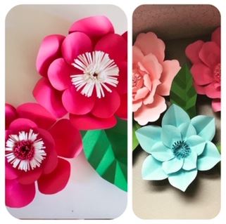 Assorted paper flowers.
