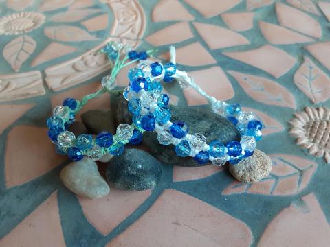 Two beaded bracelets.