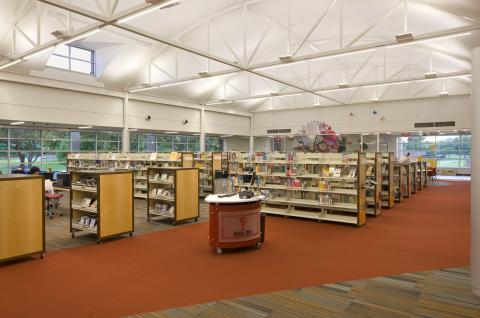 Interior photo of the Cozby Library and Community Commons