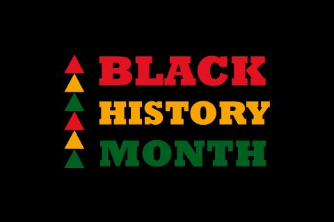 Black History Month with a black background