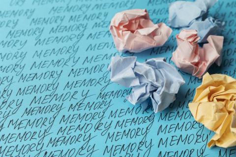 Memory concept with crumpled paper