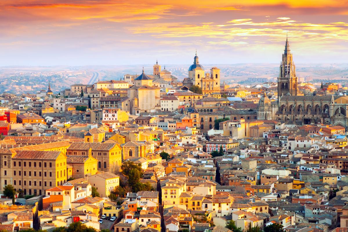 Dawn view of Toledo, Spain.