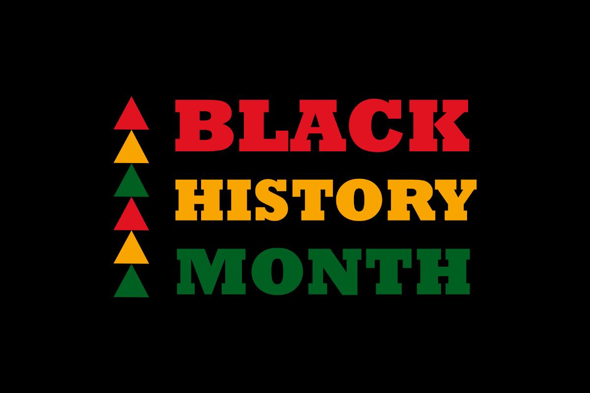 Black History Month with a black background